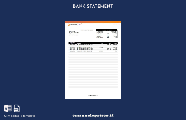 modello di parola di dichiarazione Unionbank Filippine stile verificato